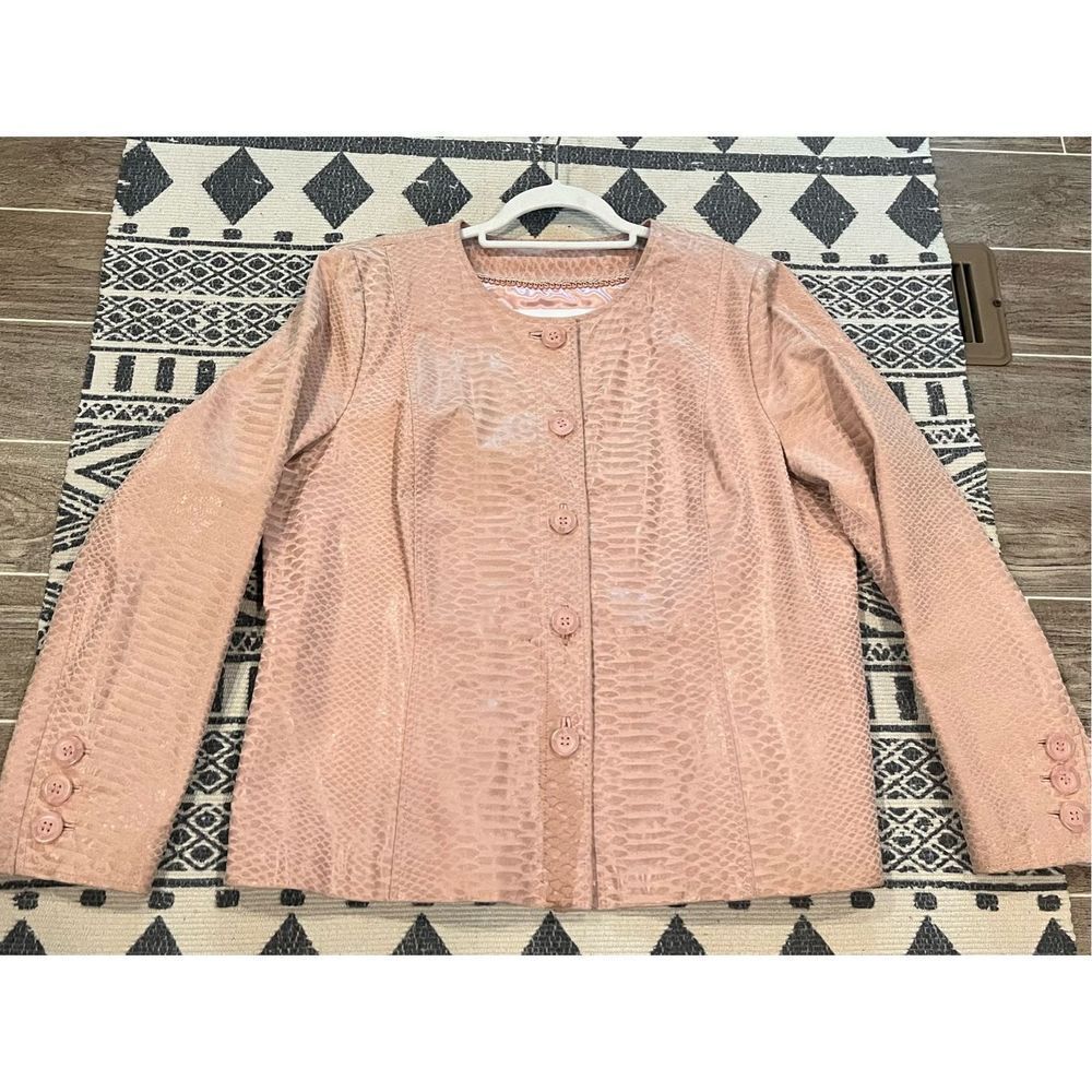 pink  Leather Jacket buttons. Bradley Bayou - Picture 14 of 16